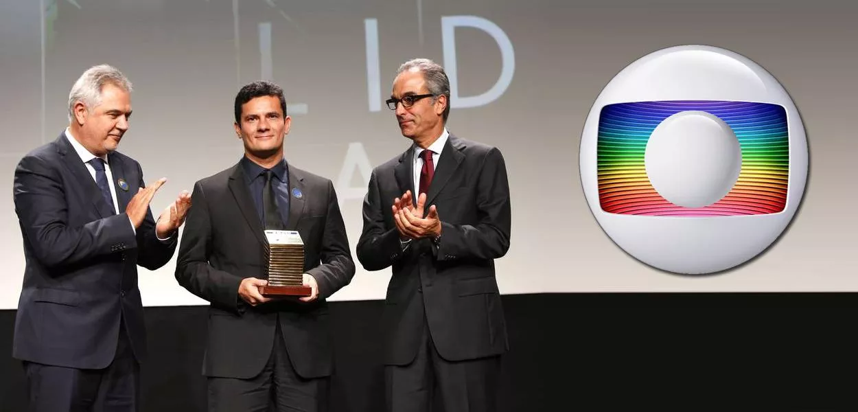 Moro ladeado por João Roberto Marinho e Ascânio Seleme