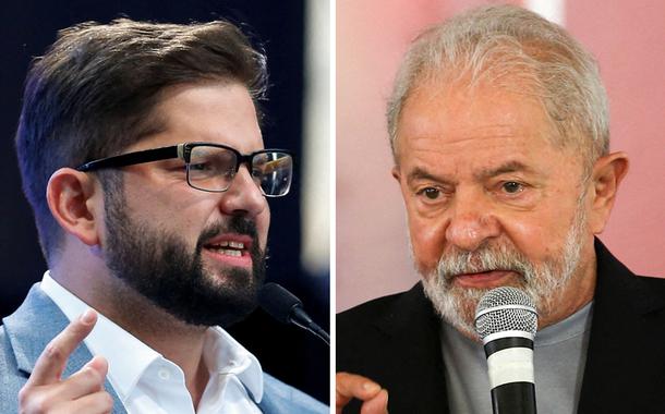 Presidente eleito do Chile, Gabriel Boric, e o ex-presidente Luiz Inácio Lula da Silva