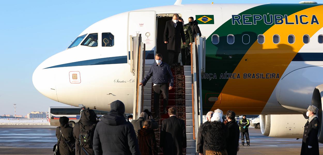 Bolsonaro chegando em Moscou.