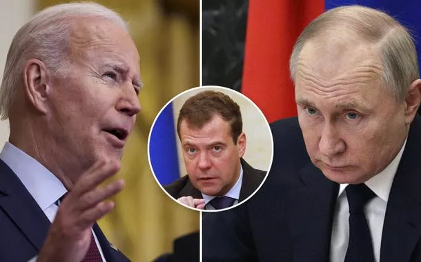 Joe Biden, Dmitry Medvedev e Vladimir Putin