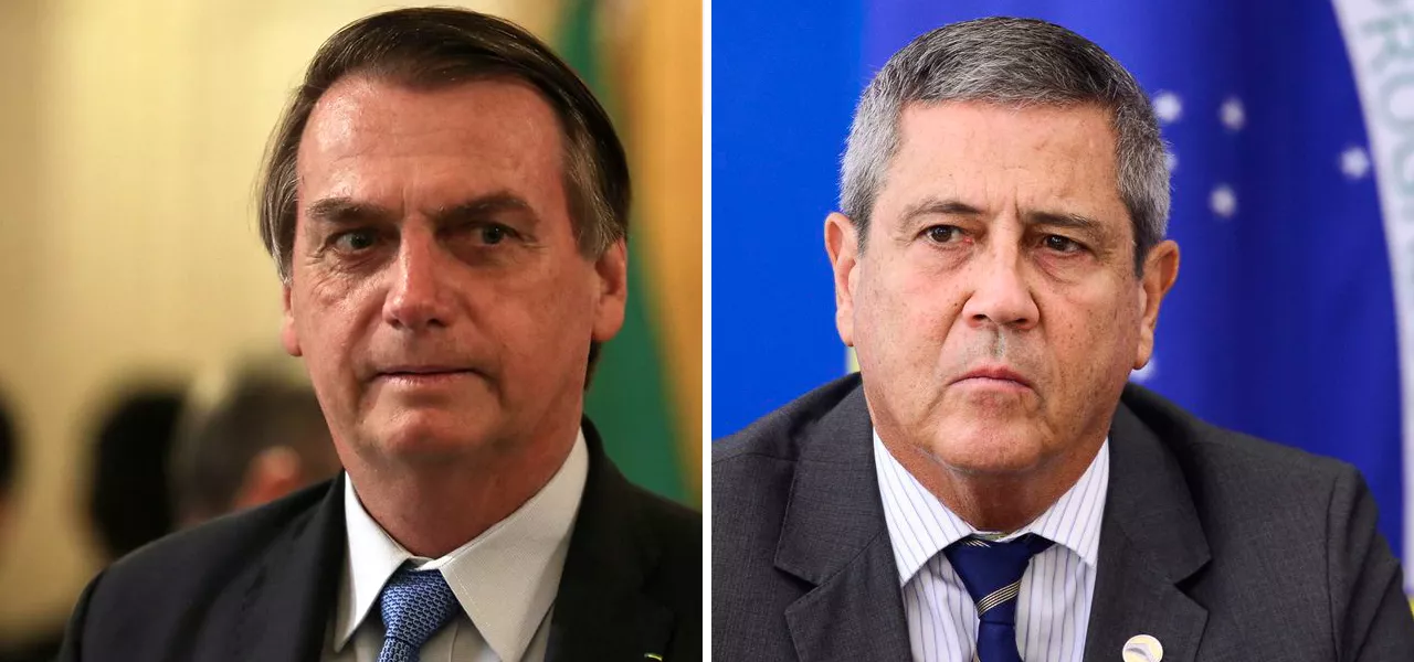 Jair Bolsonaro (à esq.) e Braga Netto