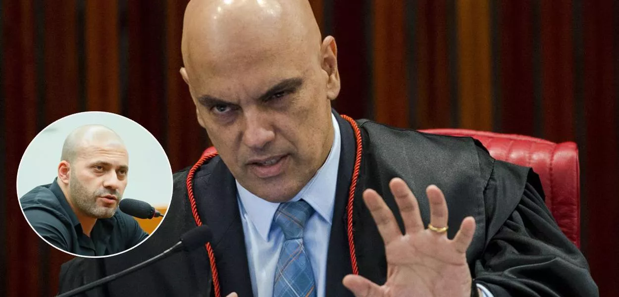 Ex-deputado Daniel Silveira e o ministro do STF  Alexandre de Moraes