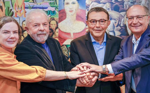Ex-presidente Luiz Inácio Lula da Silva, Gleisi Hoffmann, Geraldo Alckmin e Carlos Siqueira