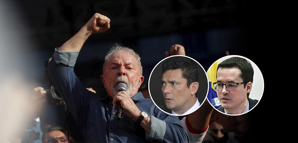 Lula, Sergio Moro e Deltan Dallagnol