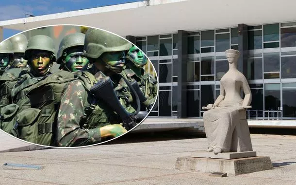 Militares e prédio do STF