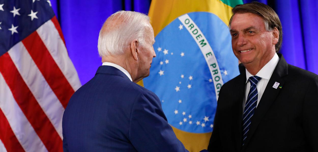 Presidente da República Jair Bolsonaro, durante encontro com o Presidente dos Estados Unidos da América, Senhor Joe Biden.  09/06/2022