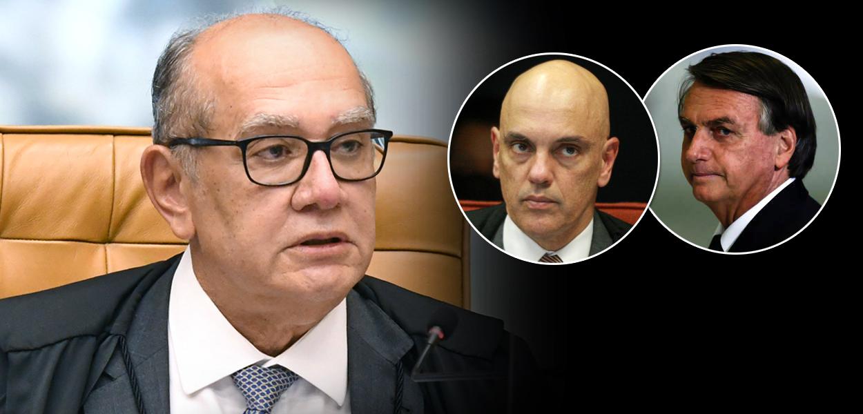 Gilmar Mendes, Alexandre de Moraes e Jair Bolsonaro