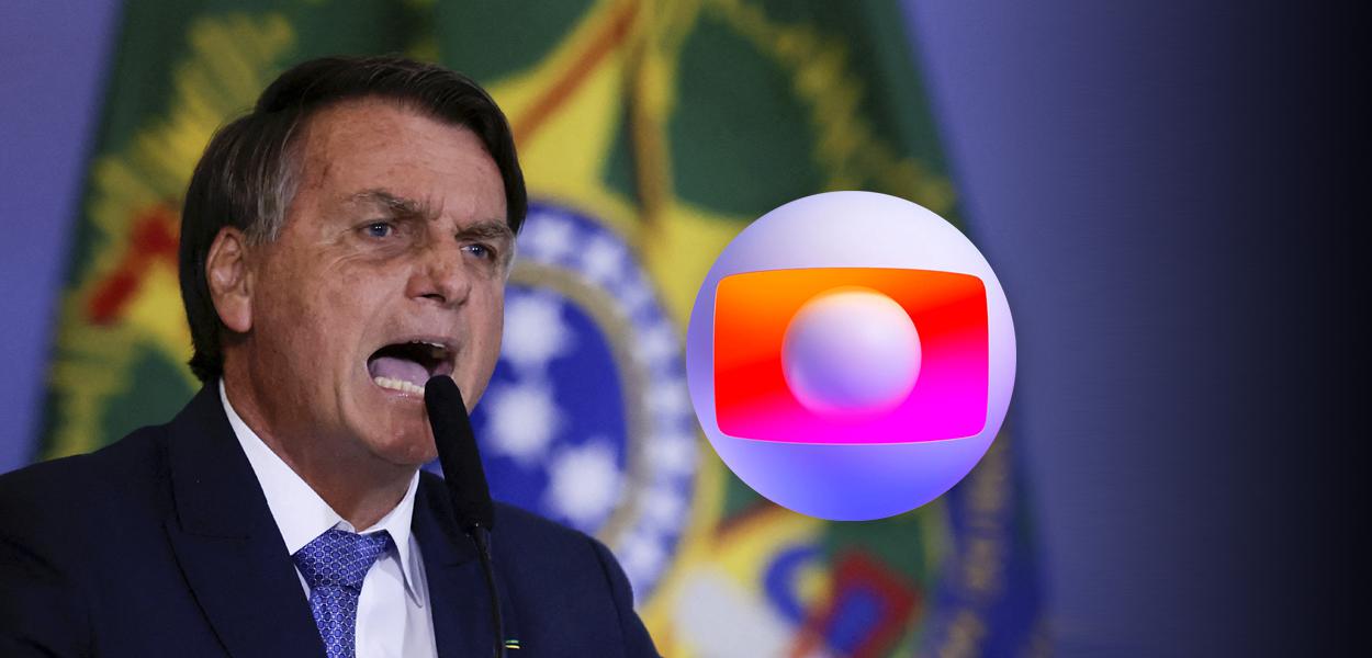Bolsonaro e logo da Globo