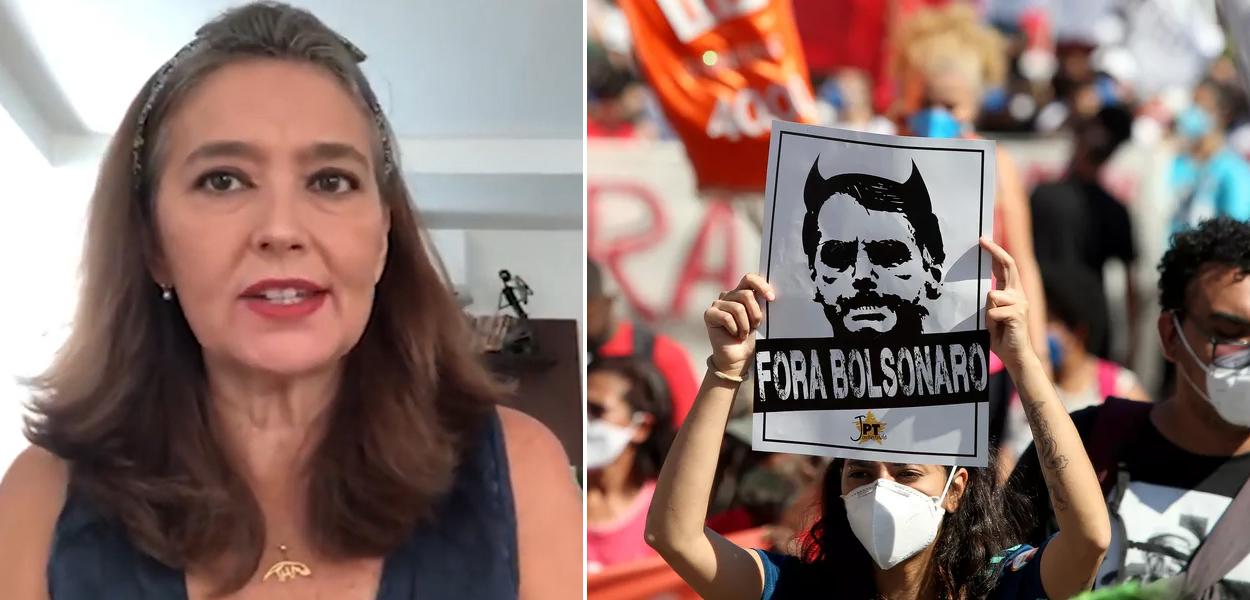 Cristina Serra e manifestação contra Jair Bolsonaro