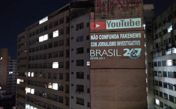 Coletivo Alvorada faz projeção em defesa do Brasil 247