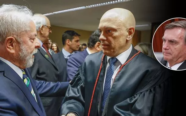 Lula, Alexandre de Moraes e Jair Bolsonaro