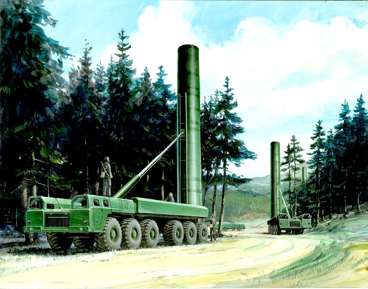 Illustration of Soviet SS-20 launchers.