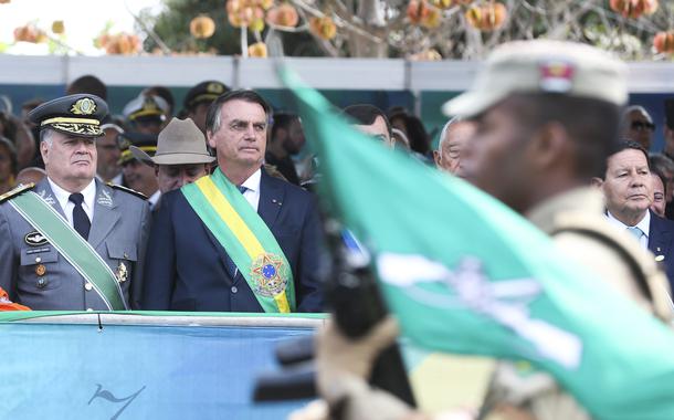 Jair Bolsonaro no desfile de 7 de Setembro em Brasília