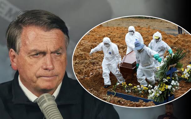 Bolsonaro e enterro durante a pandemia da COVID-19