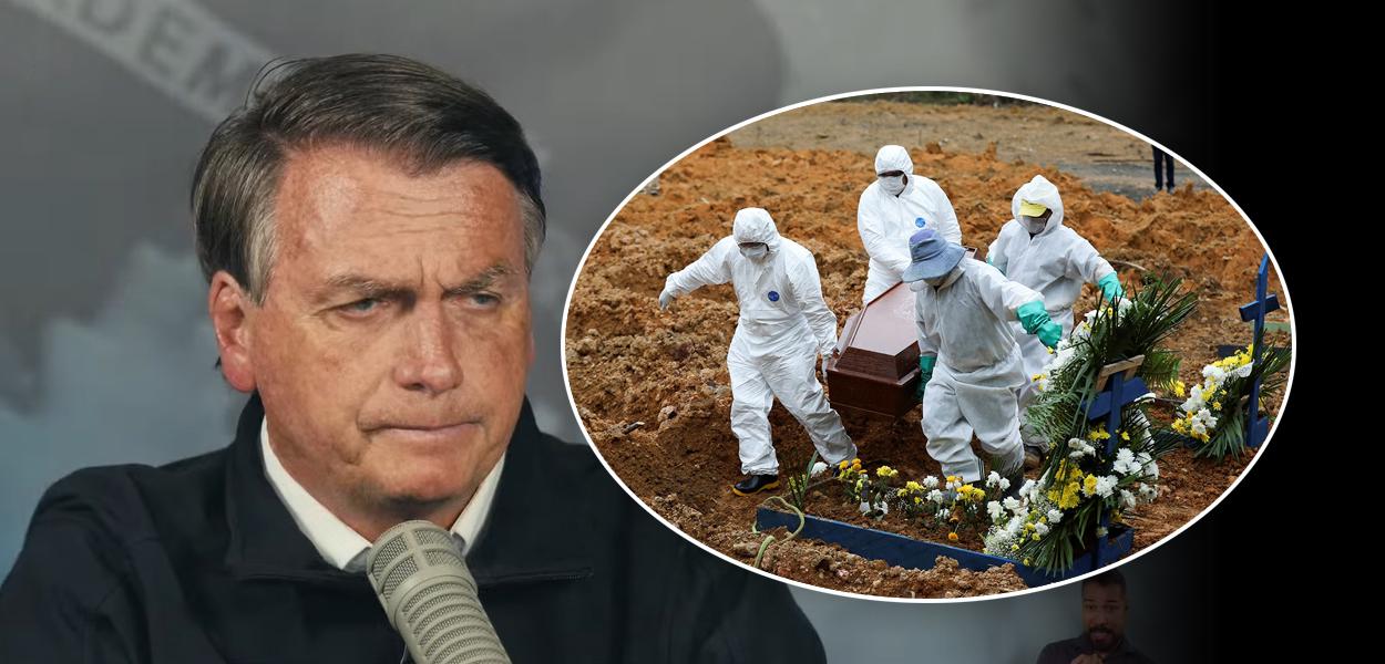 Bolsonaro e enterro durante a pandemia da COVID-19