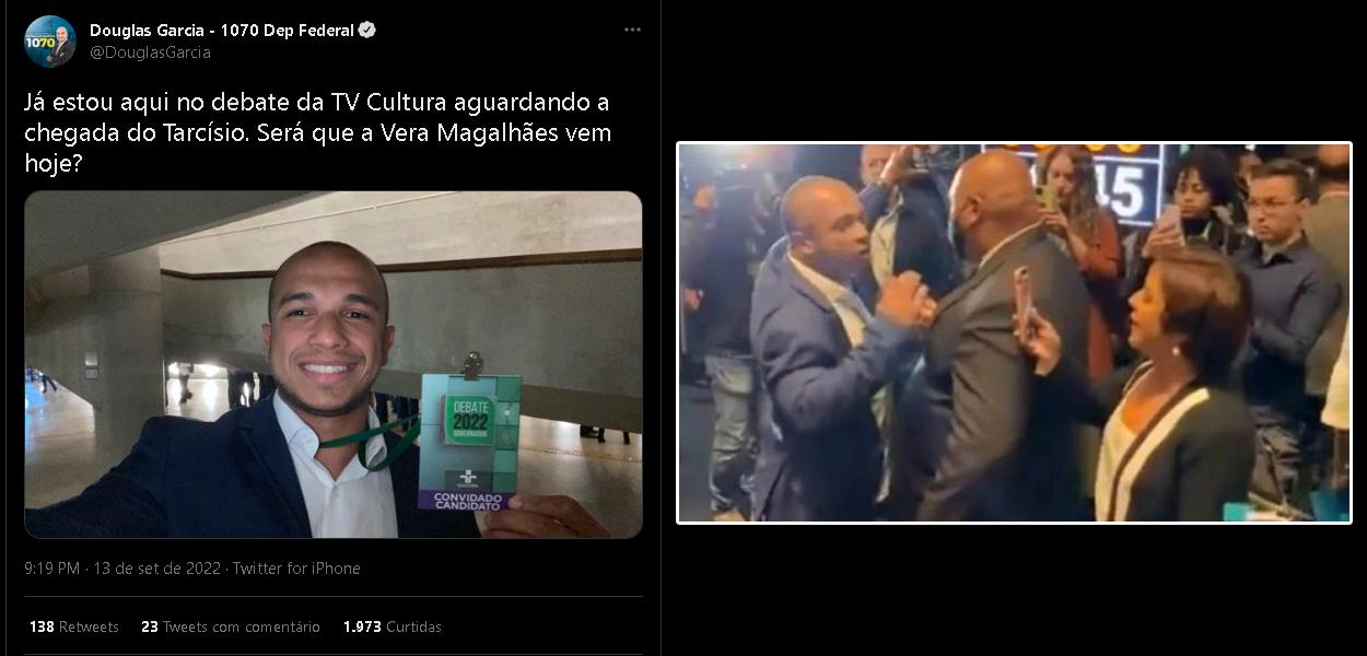 Deputado bolsonarista postou nas redes que esperava por presença de  jornalista Vera Magalhães antes do debate