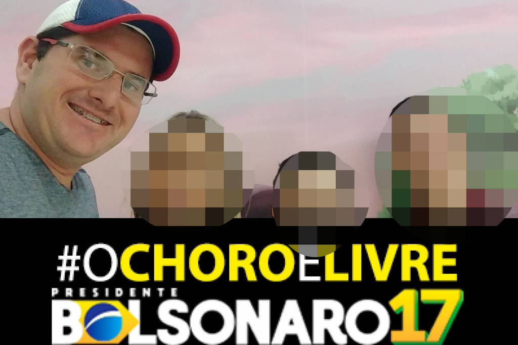 Bolsonarista Rafael Bianchini, que agrediu pesquisador do Datafolha em Ararinha (SP)