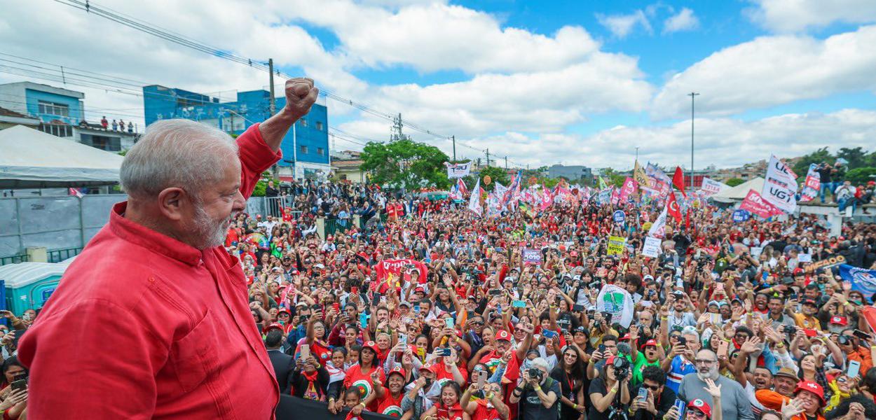 Luiz Inácio Lula da Silva em ato na Zona Sul de SP