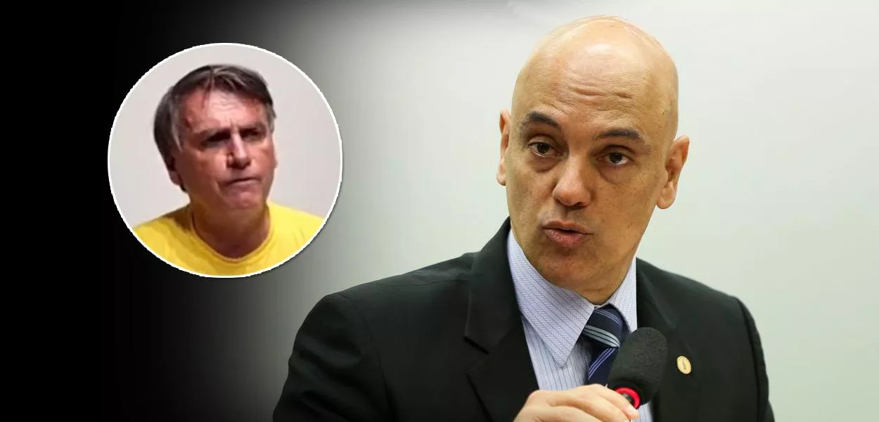 Jair Bolsonaro (à esq.) e Alexandre de Moraes