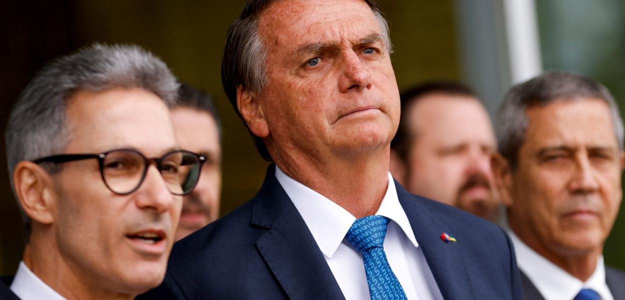 Romeu Zema ( à esq.) e Jair Bolsonaro