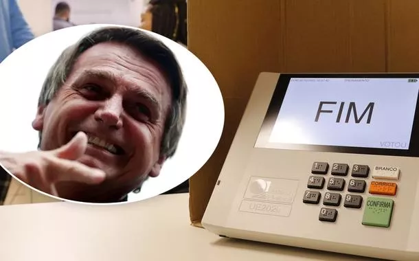 Bolsonaro e urna eletrônica