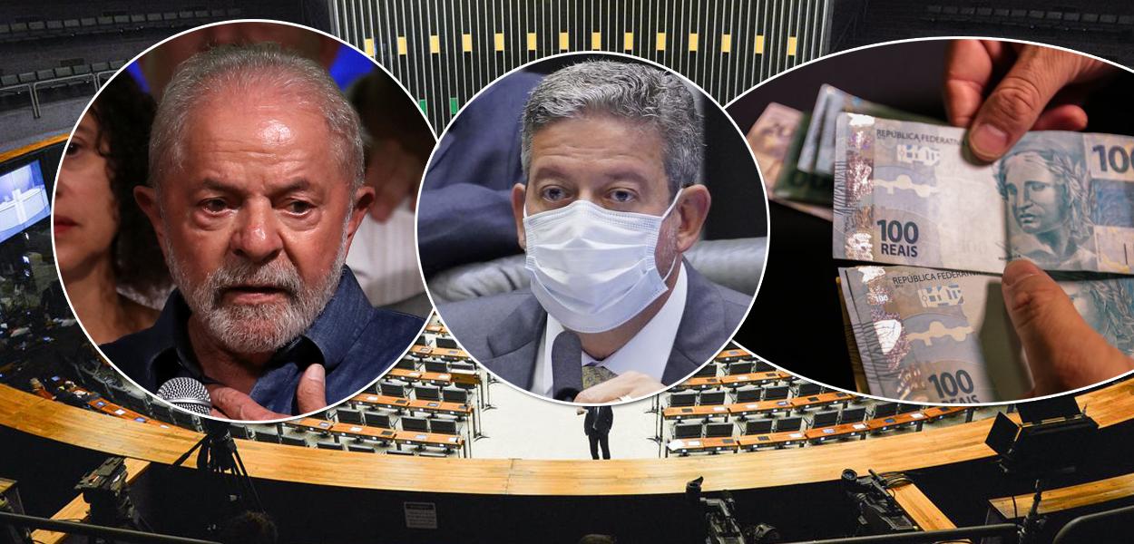 Luiz Inácio Lula da Silva, Arthur Lira (de máscara), dinheiro e a Câmara dos Deputados