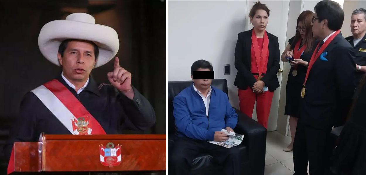 Pedro Castillo preso após ser destituído da Presidência do Peru