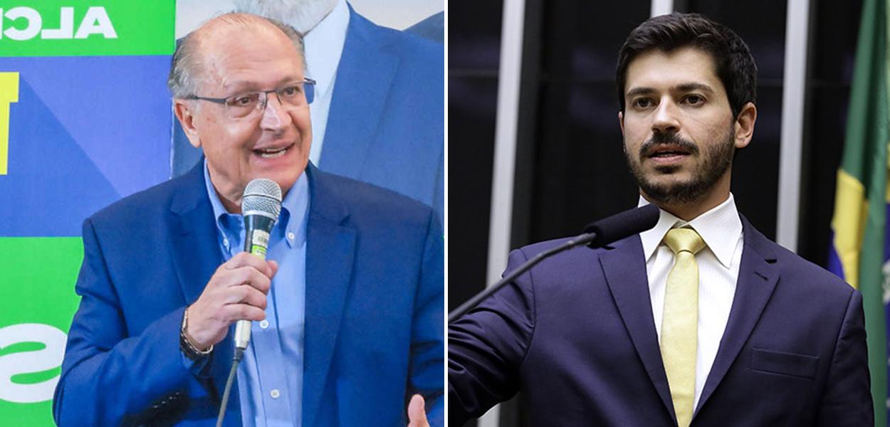 Geraldo Alckmin (à esq.) e o deputado Junior Bozzella (SP)