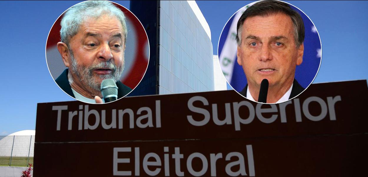 Luzi Inácio Lula da Silva (à esq.), Jair Bolsonaro e o TSE