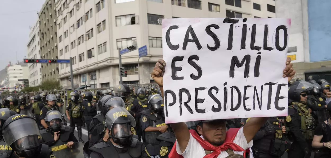 Manifestação pró-Pedro Castillo