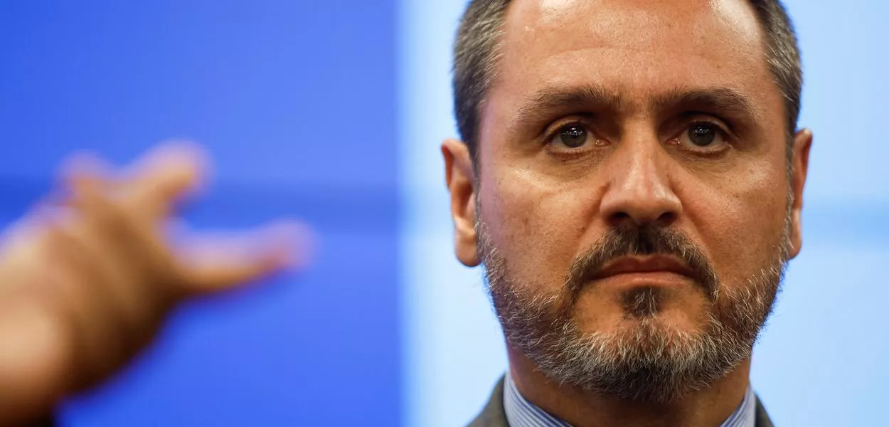 Diretor-geral da Polícia Federal, Andrei Rodrigues, durante entrevista coletiva em Brasília