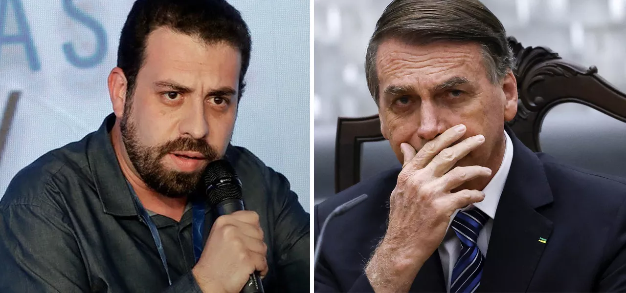 Guilherme Boulos (à esq.) e Jair Bolsonaro