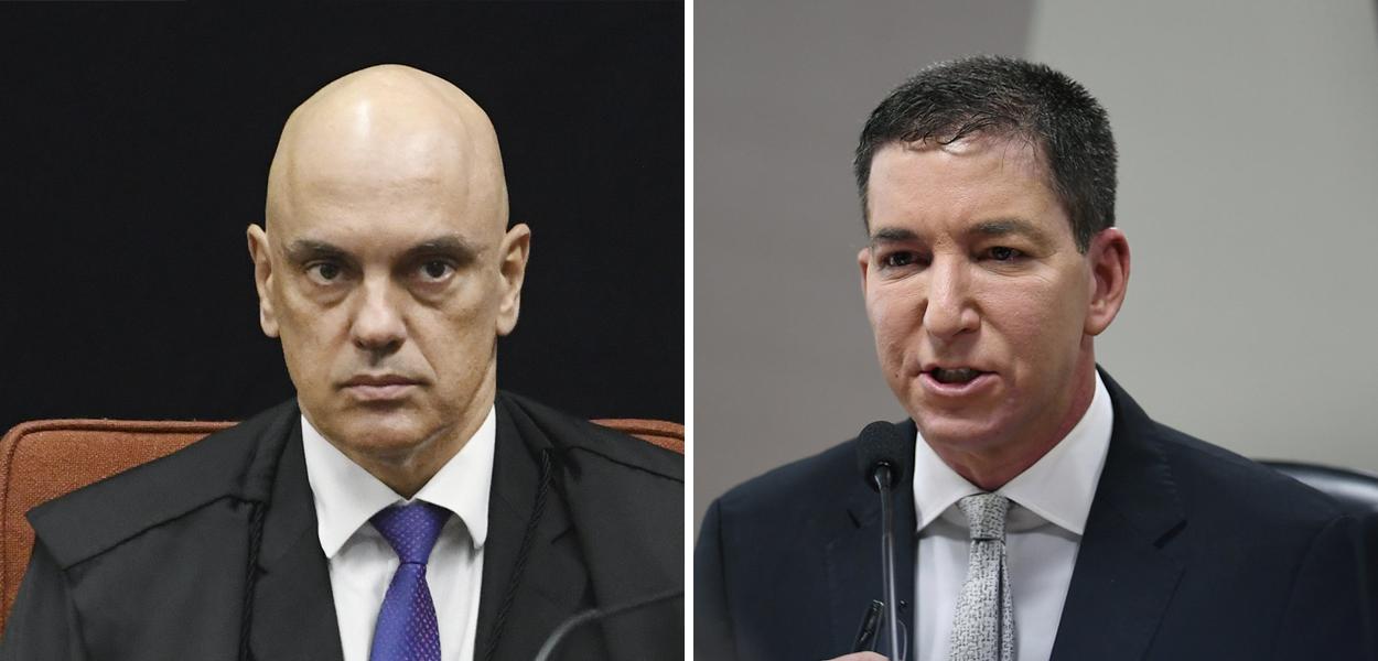 Alexandre de Moraes e Glenn Greenwald