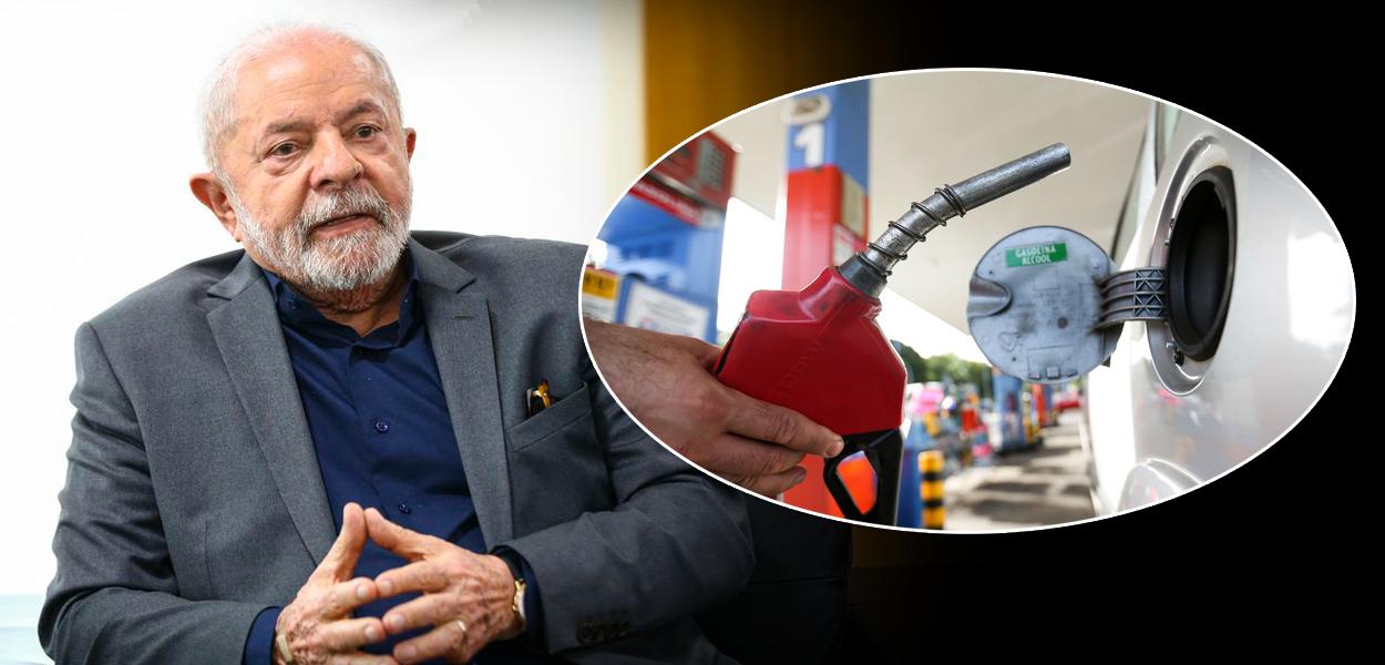 Luiz Inácio Lula da Silva e um posto de gasolina