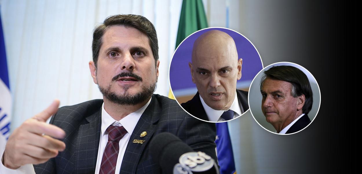 Marcos do Val, Alexandre de Moraes e Jair Bolsonaro
