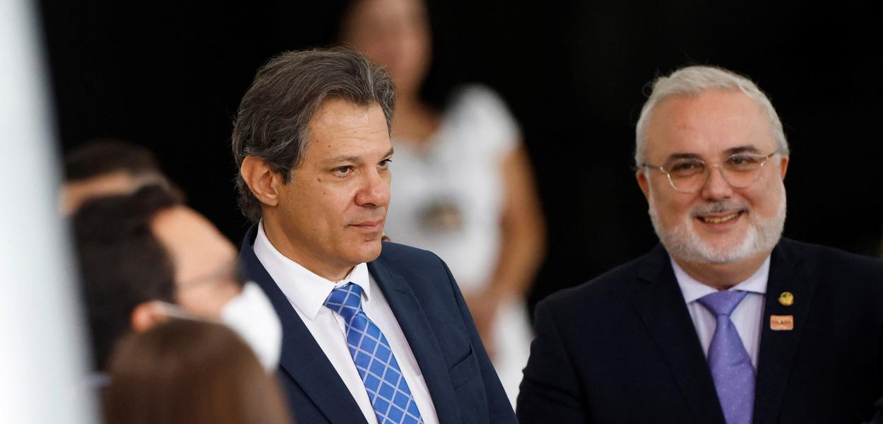 Ministro da Fazenda, Fernando Haddad, e o presidente da Petrobras, Jean Paul Prates 13/02/2023