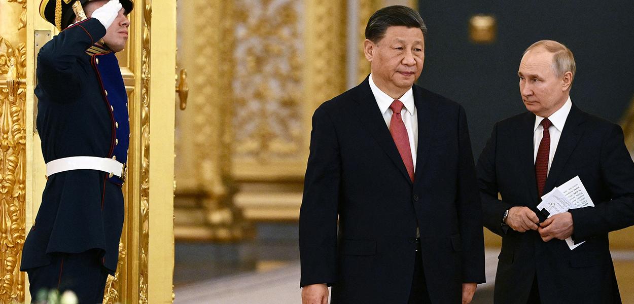 Presidentes da China, Xi jinping, e da Russia, Vladimir Putin. 21/03/2023