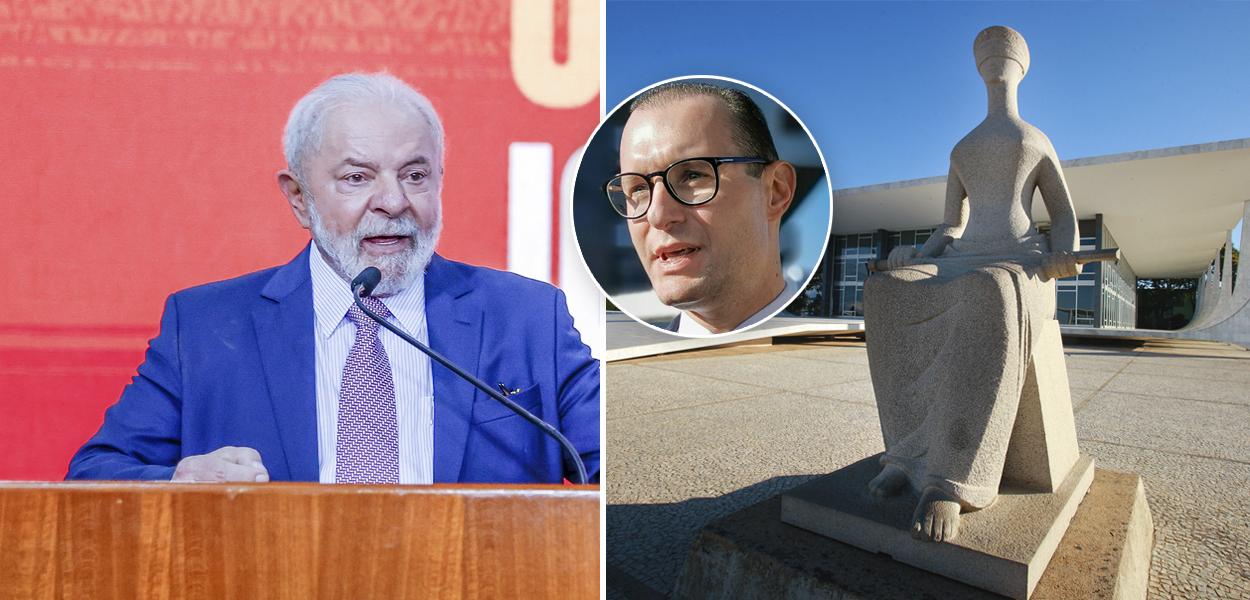 Luiz Inácio Lula da Silva (roupa azul), Cristiano Zanin e o STF (Foto: Ricardo Stuckert | STF) Luiz Inácio Lula da Silva (roupa azul), Cristiano Zanin e o STF
