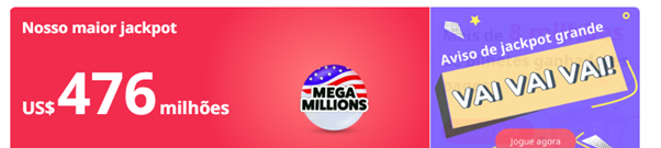Mega Millions dos EUA salta para R$ 2,4 bilhões e dá para jogar daqui do Brasil (14.04)