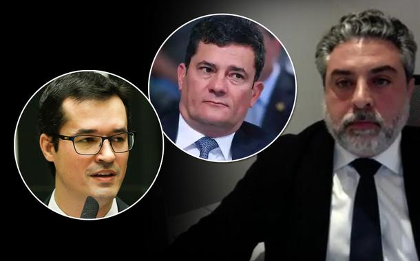 Montagem (da esq. para a dir.): o deputado Deltan Dallagnol, senador Sergio Moro e advogado Rodrigo Tacla Duran