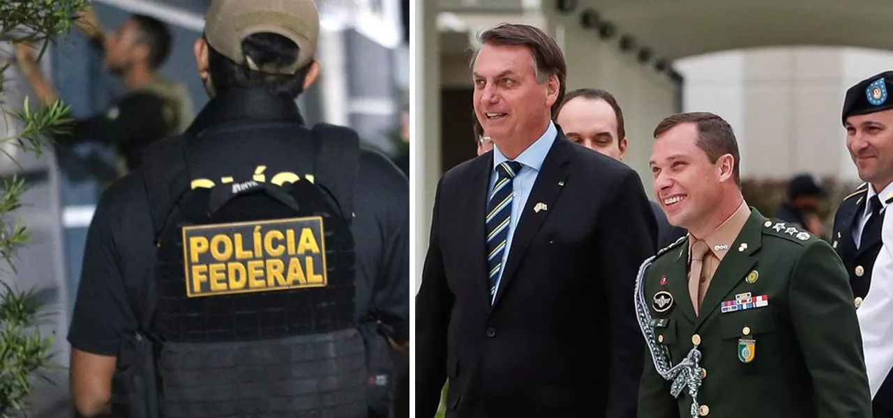 Polícia Federal e Bolsonaro com Mauro Cid