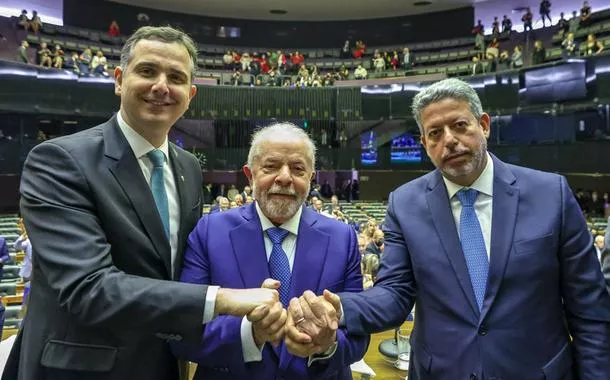 Pacheco, Lula e Lira no dia da posse do presidente da República