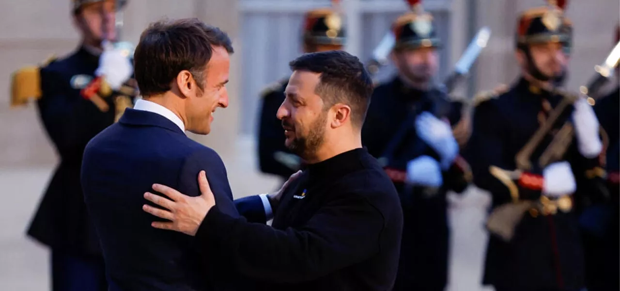 Emmanuel Macron e Volodymyr Zelensky