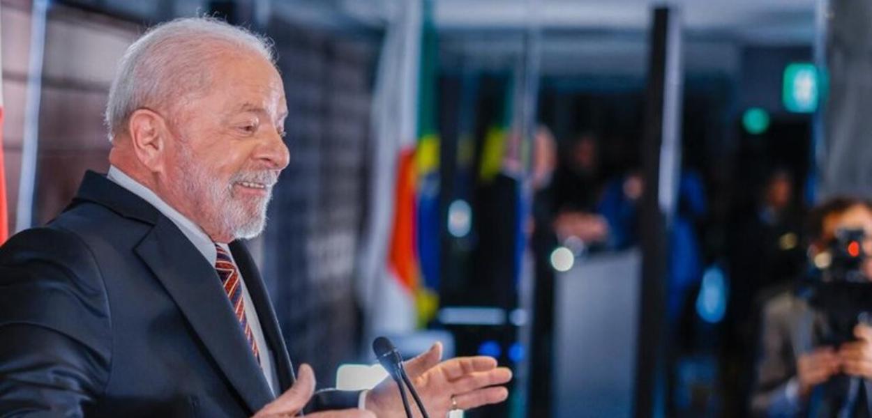 Lula em entrevista coletiva após o G7. Foto: Ricardo Stuckert