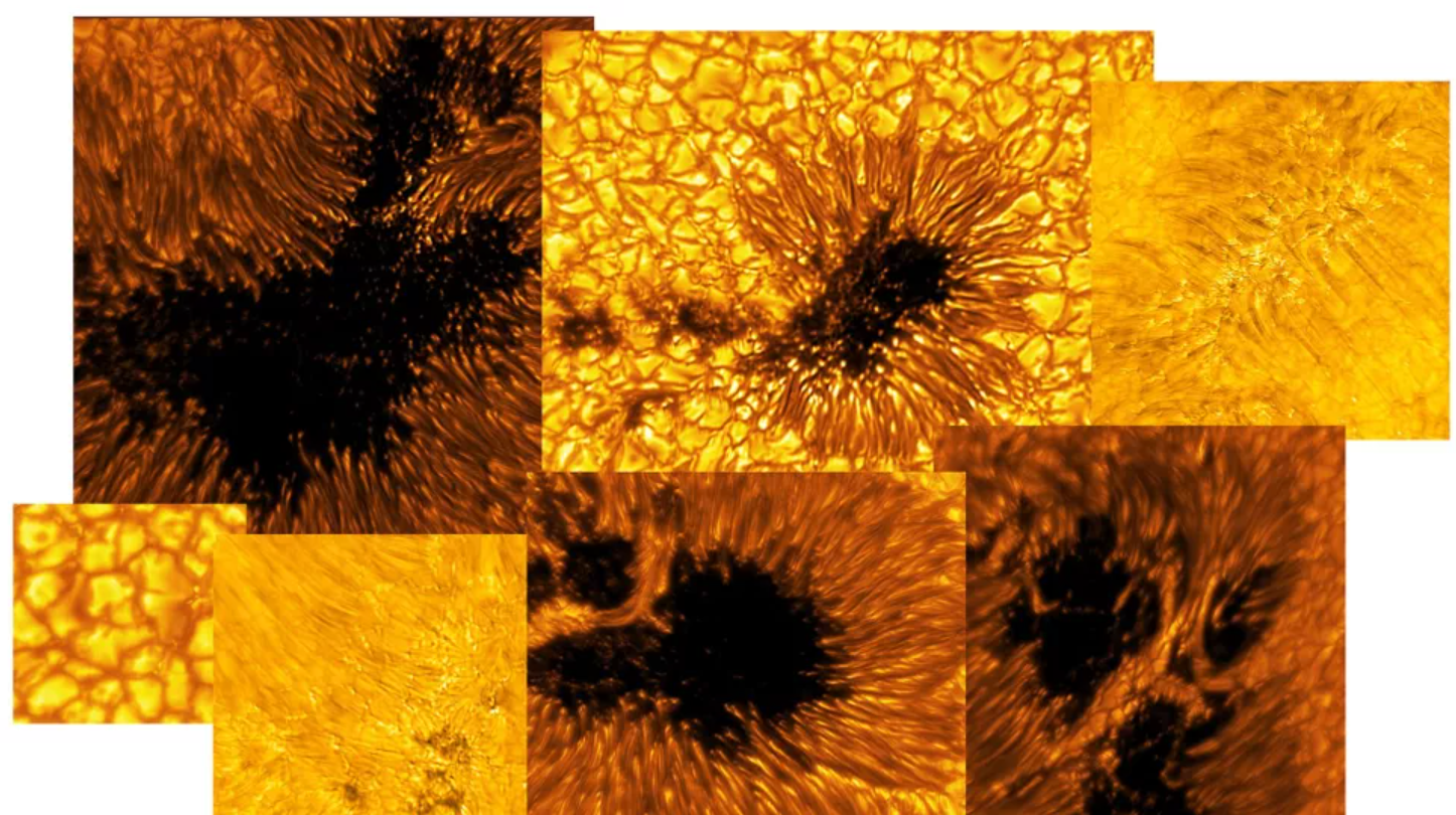 Mosaico de novas imagens solares