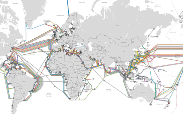 Cabos submarinos que conectam o mundo