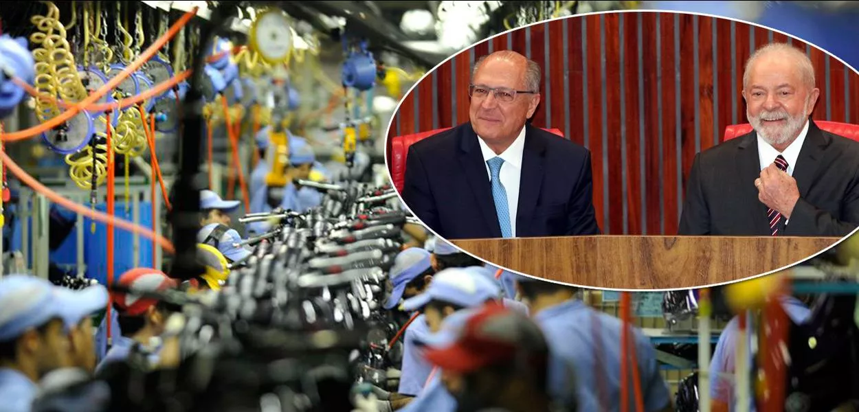 Indústria, Geraldo Alckmin (gravata azul) e Luiz Inácio Lula da Silva