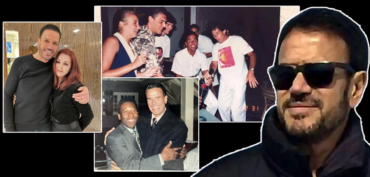 Tony Garcia e alguns dos amigos famosos: Priscilla Presley, Ayrton Senna e Pelé