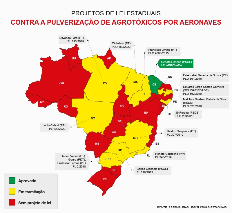 Mapa PL Agrotóxicos