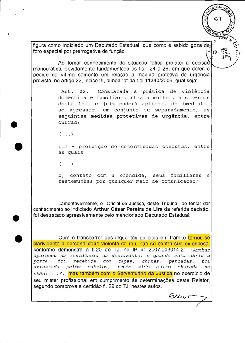 Segundo desembargador, Lira tentou paralisar a ação da Justiça